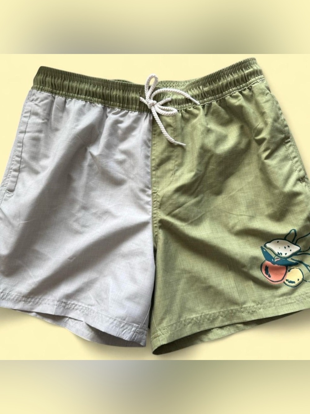 Goodfellow & Co Two-Tone Olive and Light Gray Swim Shorts